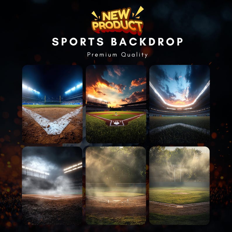 50 Baseball Field Backdrops: Sports Poster Backgrounds (digital ...