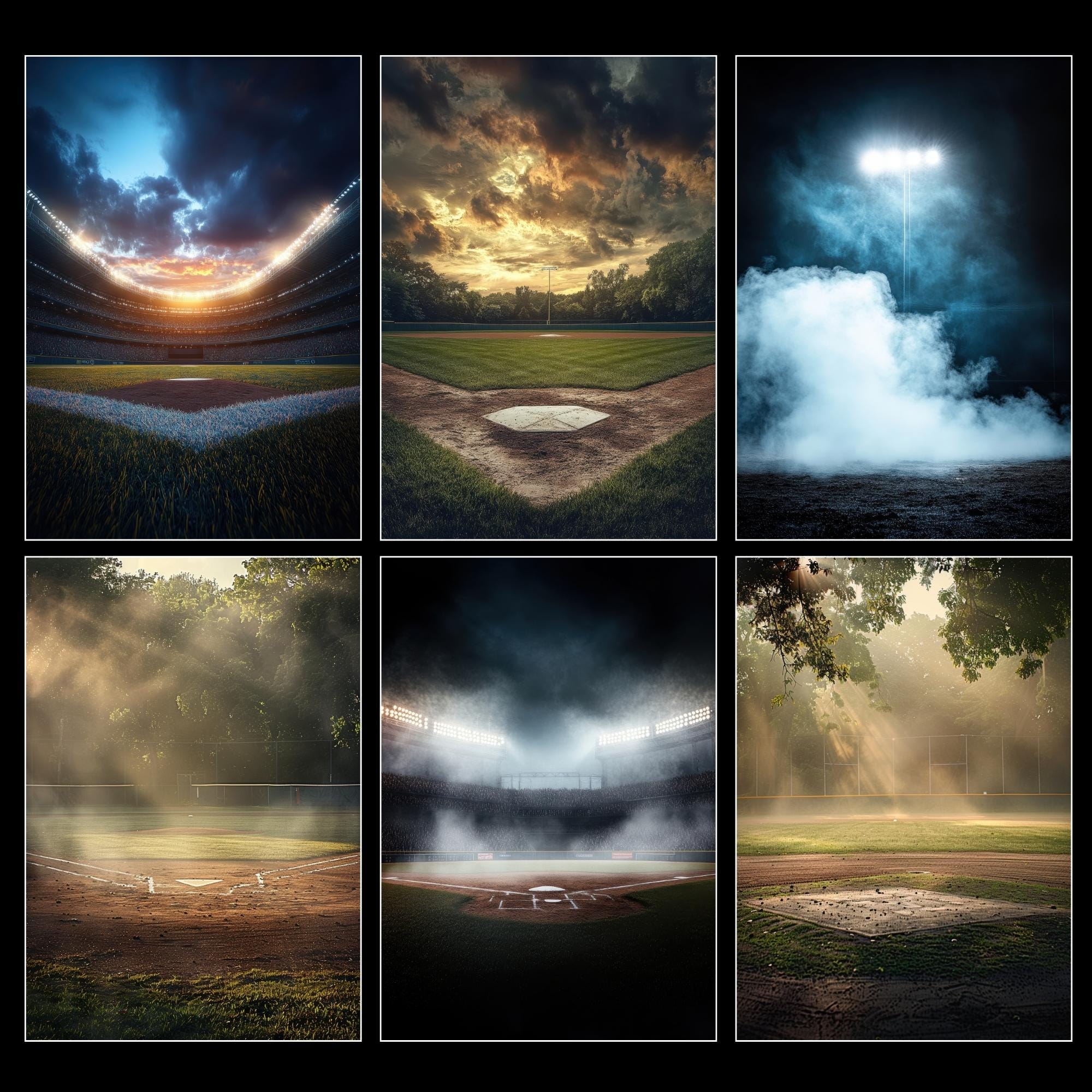 50 Baseball Field Backdrops: Sports Poster Backgrounds (digital ...