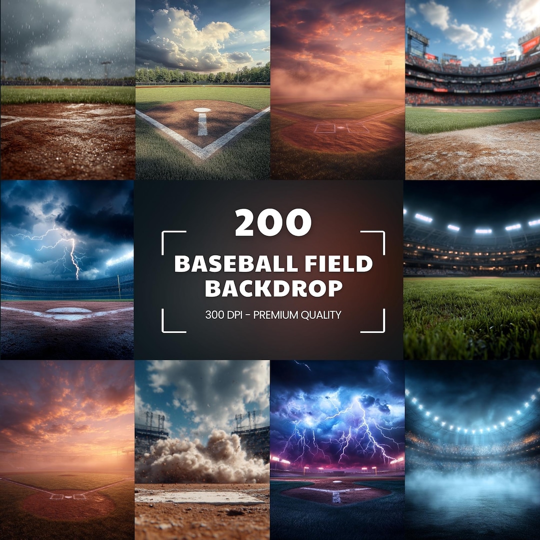 Baseball Stadium Backgrounds: Smoke Effect Photo Backdrops (digital ...