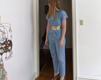 Vintage Denim Jumpsuit Size Medium PG Collections Designed by Ginger Bort