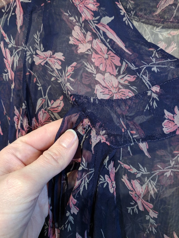1920s sheer floral dress small - image 6