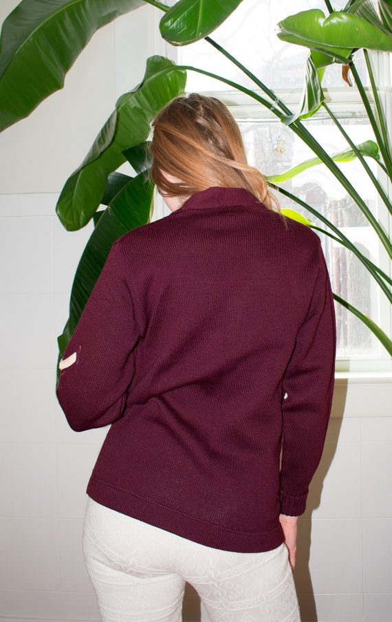Ladies 1950s Varsity Sweater Wool Cardigan 58 Sma… - image 2