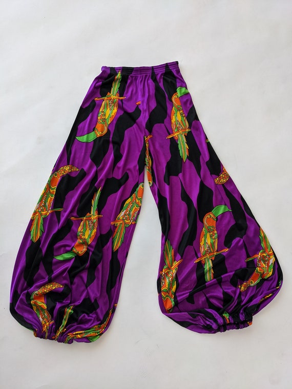 1970s Toucan Print Harem Pants size small