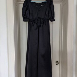 1960s Babydoll Mollie Parnis Elegant Puff Sleeve Gown Mollie Parnis Black Dress Small image 3
