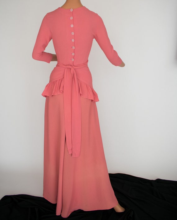 1930s Pink Rayon Blouse & Skirt Set XXS XS - image 8