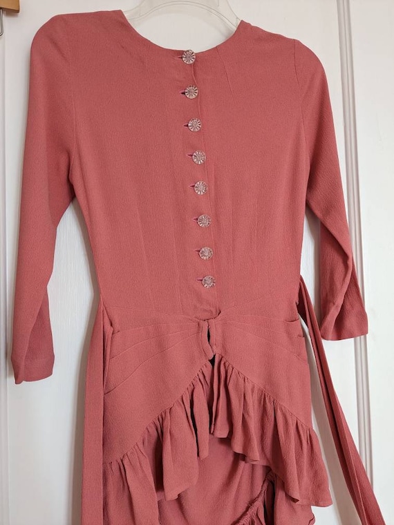 1930s Pink Rayon Blouse & Skirt Set XXS XS - image 2