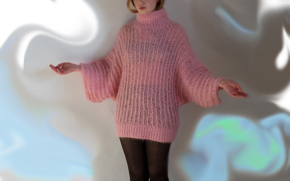 Amazing Hand Knit Mohair Sweater Oversized