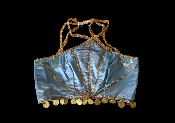 1940s Dance Costume Crop Top Sequins Coins "D" Do… - image 2