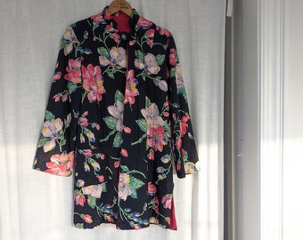 1940s Quilted Floral Housecoat