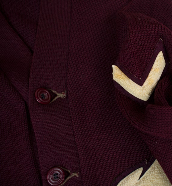 Ladies 1950s Varsity Sweater Wool Cardigan 58 Sma… - image 8