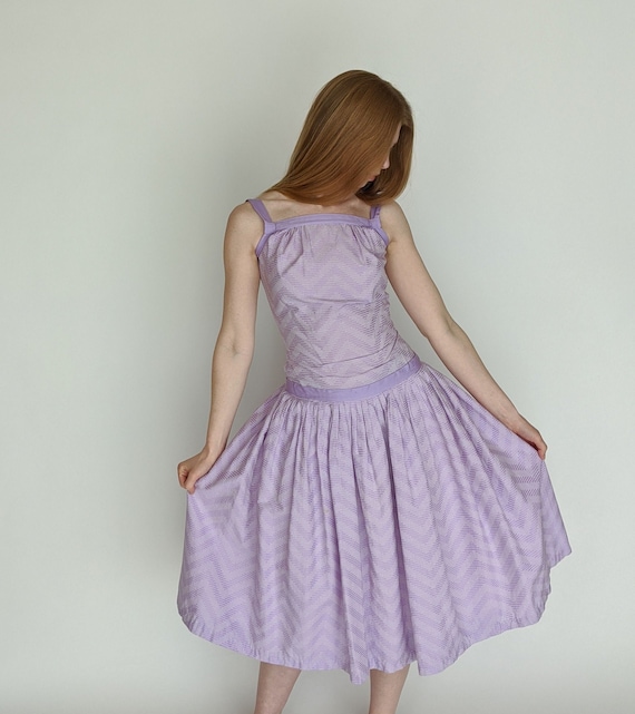1950s Gingham Dress - Lavender Pat Premo Sundress