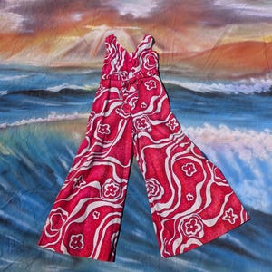 1970s Psychedelic Hawaiian Jumpsuit Small Medium