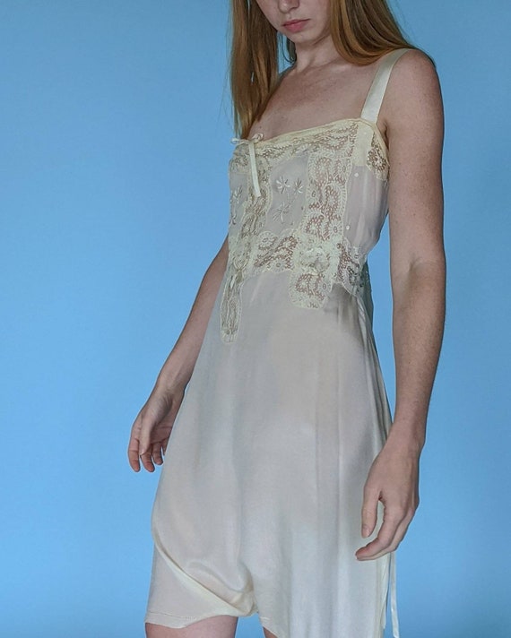 Ethereal 1920s Silk Step In with Lace panels Side