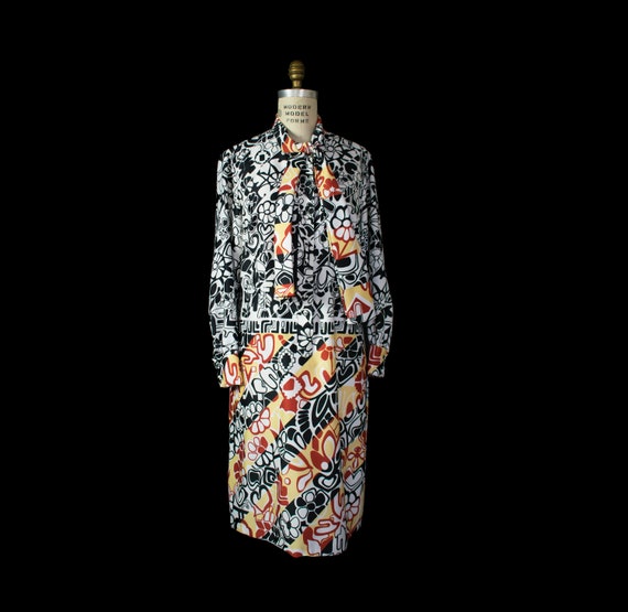 1960s 70s LANVIN Op Art Psychedelic Print Dress Me