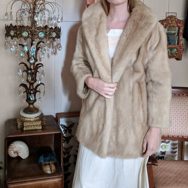 Vintage Mink Coat Emba Pearl Natural Pale Beige Mink Stroller Elder Beerman