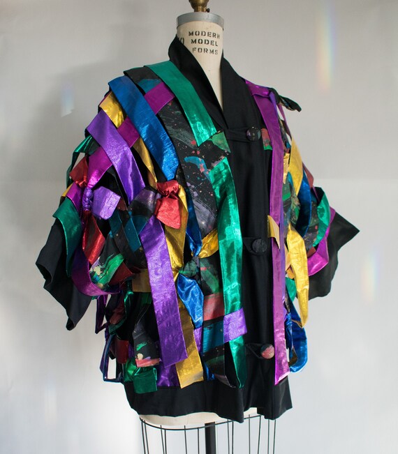 metallic kimono jacket