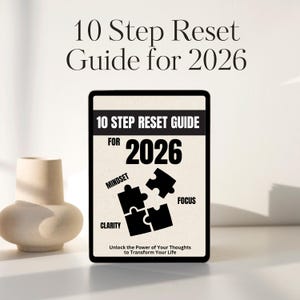 2026 Reset Guide | 10-Step Mindset & Focus Brochure with Affirmations | Printable Digital Download