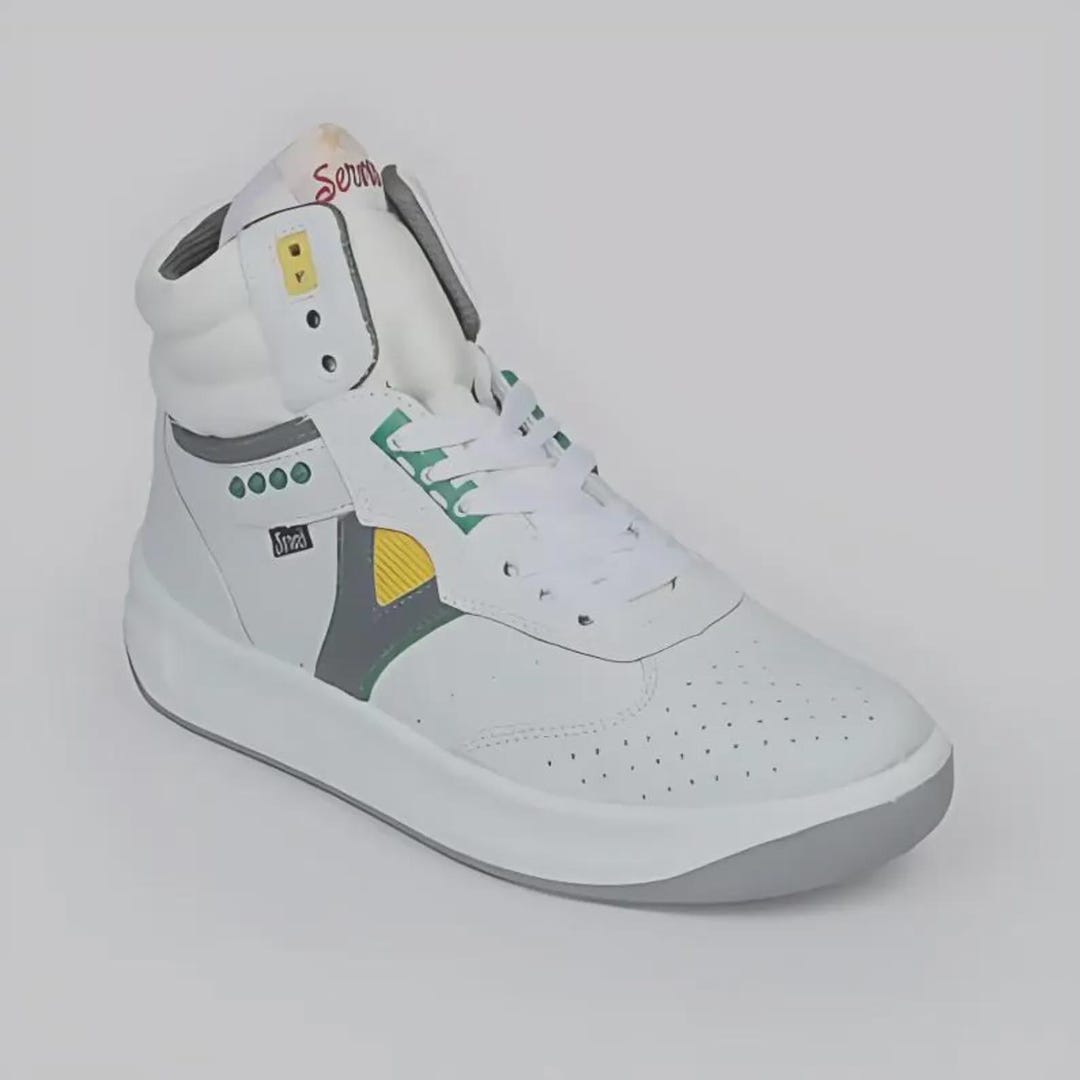 Service Cheetah Servis Cheetah High Top Sneakers OG – White Yellow Green Afghani Tali ...