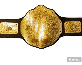 Cintura di campione del mondo dei pesi massimi, grande, oro – Replica del titolo con placche in ottone, taglia adulto