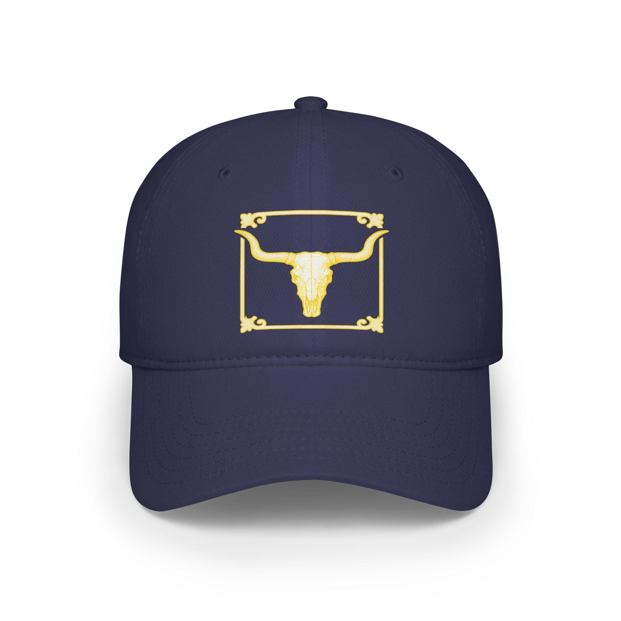 Gold Longhorn Skull Baseball Cap | Western Cowgirl Cowboy  display picture 3