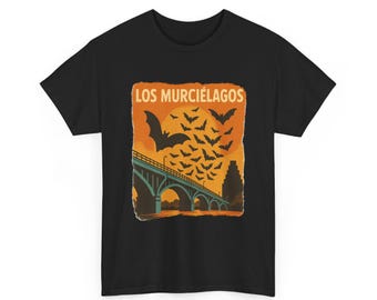 Los Murciélagos Austin Texas Bats Skyline T-Shirt | Bats Vintage Tee
