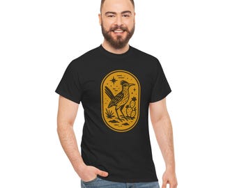 Desert Roadrunner Illustration Tee | Southwestern Bird Graphic Shirt