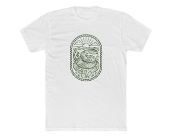 Snake Crest Tee | Desert Botanical Serpent Illustration, Vintage Emblem T-Shirt