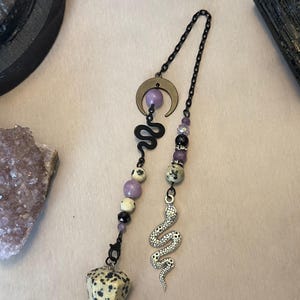 Moon Child - Soul’s Best Friend- Dalmatian Jasper/Lepidolite/Black Tourmaline Pendulum