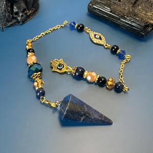 The Cleo - Lapis Lazuli/Black Tourmaline Pendulum