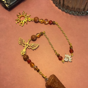 The Phoenix - Red Jasper/Carnealian/Sunstone, Orange Goldstone/Red Agate/Carnealian Pendulum