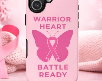 Warrior Heart Battle Ready iPhone Case, Breast Cancer Support Phone Case