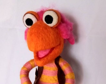 Gobo inspired fraggle woolly felt creation - ooak