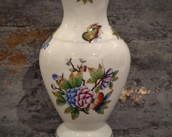 Herend Hungary Queen Victoria Reticulated Basket Dish 7.5