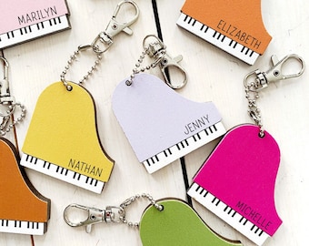 Porte-clés personnalisé piano à queue en bois, cadeau musicien, cadeaux musique, porte-clés piano, piano, cadeau professeur de musique, cadeau musique personnalisé
