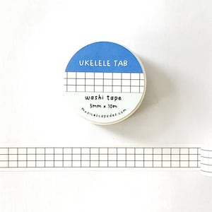Washi-tape ukulele, 10 m washitape, cadeau muzikant, washi voor Bullet Journal, muzieklessen, muzieklessen ukelele