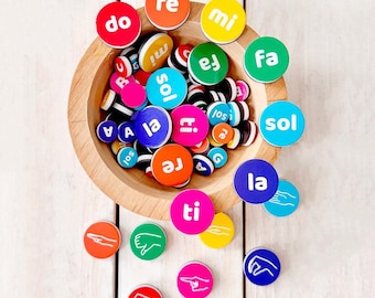 Magneti con segni delle mani di Solfeggio, Curwen e Kodaly per lezioni di musica