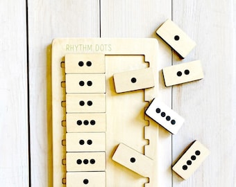 Rhythm Dots Wooden Tiles Puzzle Game Music Educational Game for Music Teachers, Music Education, Music Center, Music Ed, Music Rhythm