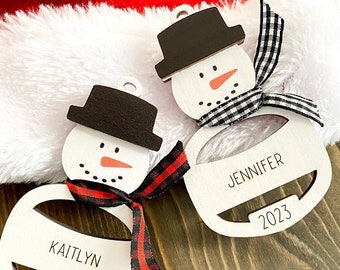 Personalized Snowman Ornament, Snowman Tags, Personalized Ornament, Christmas Stocking