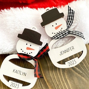 Personalized Snowman Ornament, Snowman Tags, Personalized Ornament, Christmas Stocking