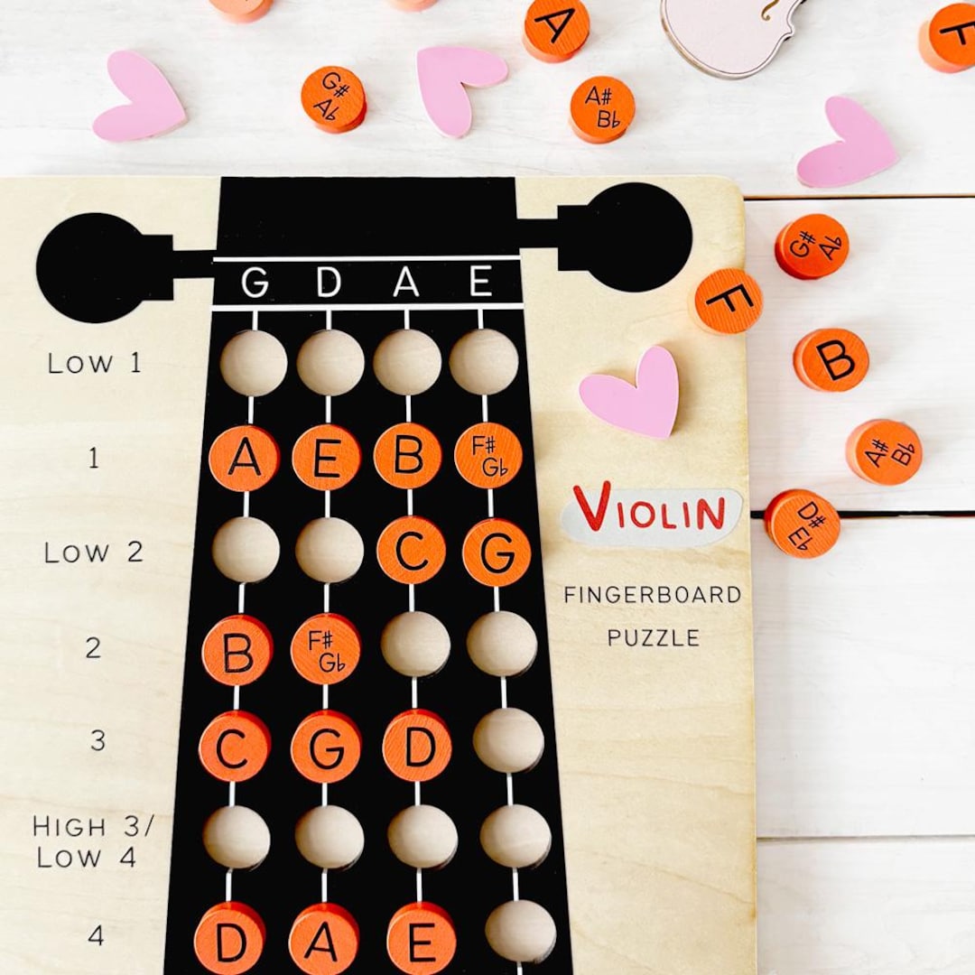 Wooden Violin Fingerboard Puzzle Chart for Music Education, Beginner ...