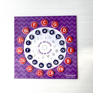 Circle of Fifths Magnetic Spinner Dry-Erase Game Board for Music Lessons, Theory, Music Classroom, Piano Teacher, Music Teacher, Music Gift image 4