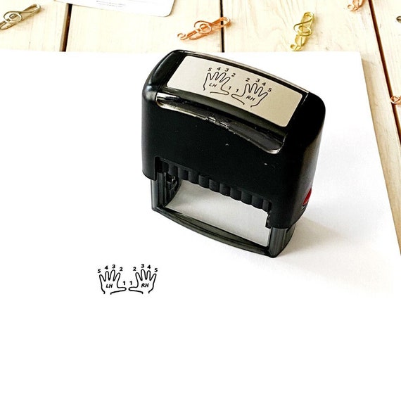 Piano Hands and Finger Numbers Self Inking Stamp