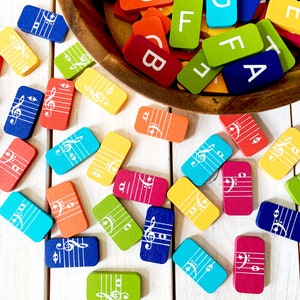 Wooden Music Note Tiles for Music Center, Elementary Music Classroom ...