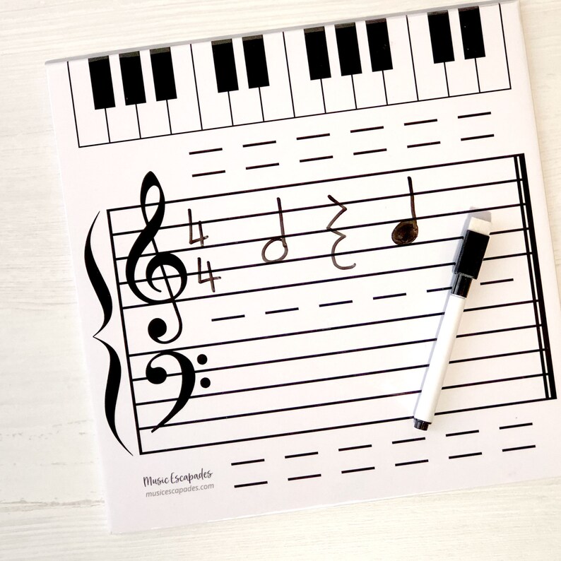 Grand Staff DryErase Board for Music Lessons Note Etsy