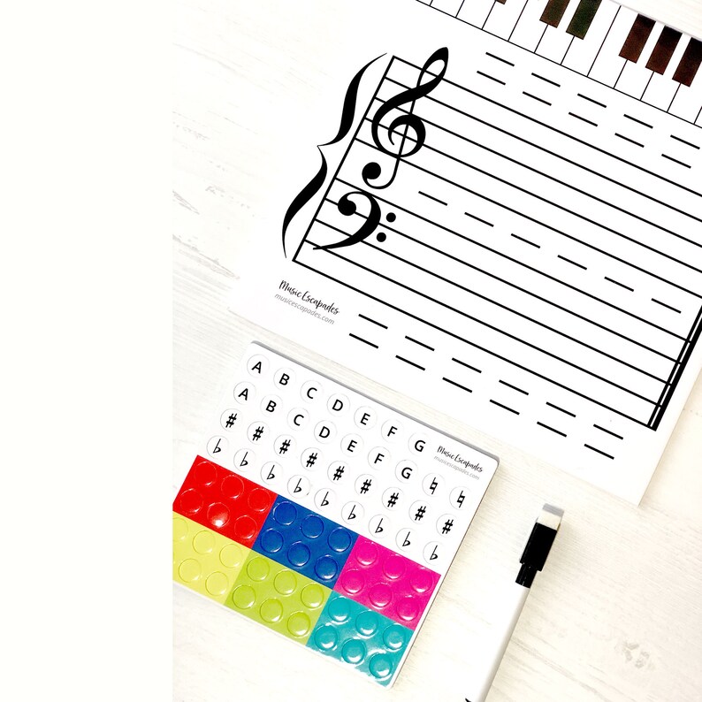 Grand Staff DryErase Board for Music Lessons Note Etsy