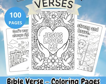 Bible Verse Coloring Pages for Kids – Christian Coloring Book, Sunday School & Church Activity (PDF Download)