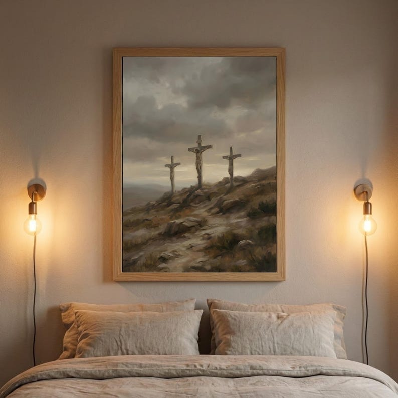 Holy Week Printable Wall Art Set of 16, Passion of Christ, Christian Gallery Wall Decor, From Palm Sunday to Easter Morning Devotional image 7