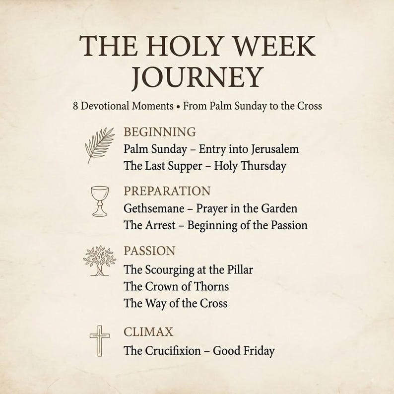 Holy Week Printable Wall Art Set of 16, Passion of Christ, Christian Gallery Wall Decor, From Palm Sunday to Easter Morning Devotional image 10