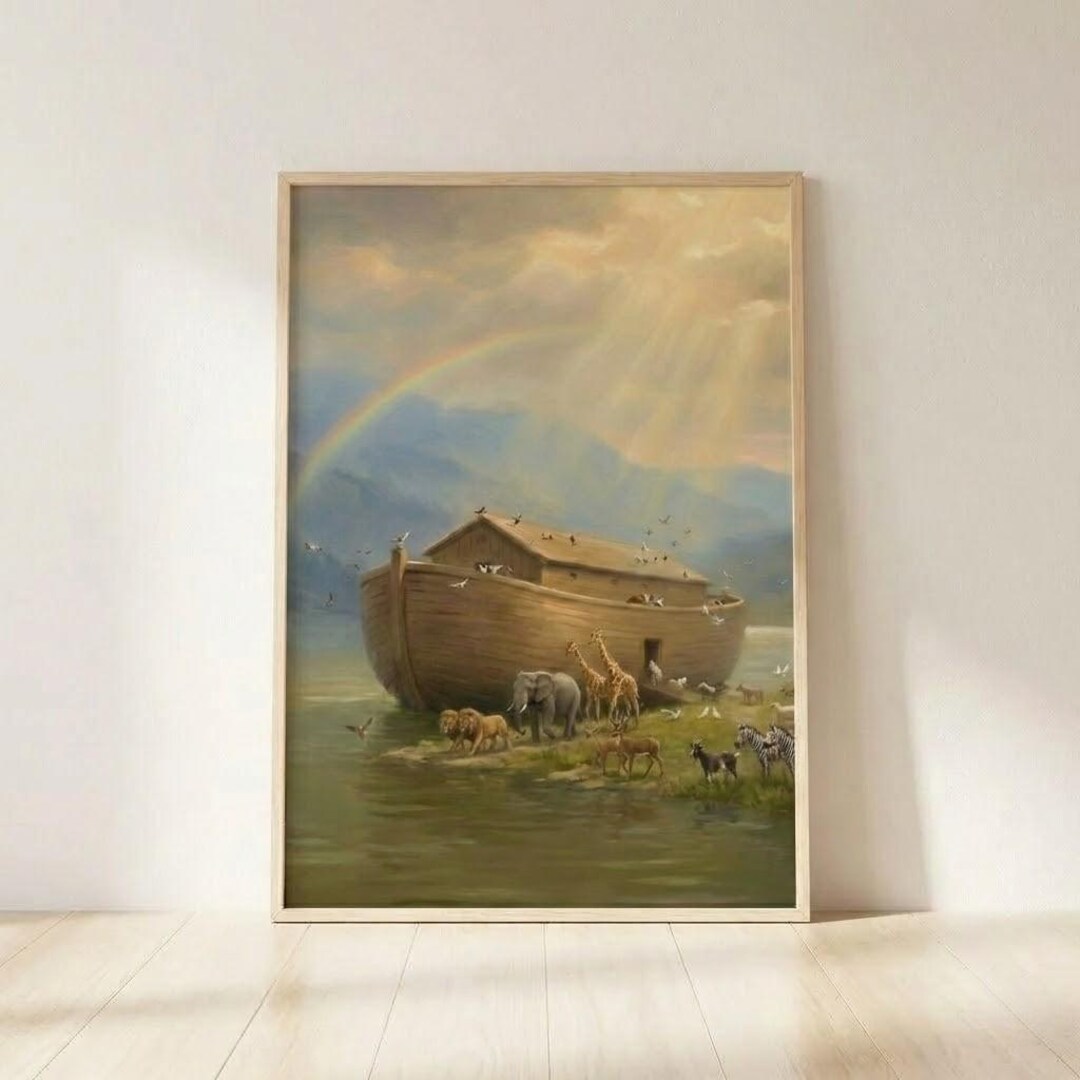 Noah’s Ark Christian Wall Art Printable, Biblical Religious Art Print ...