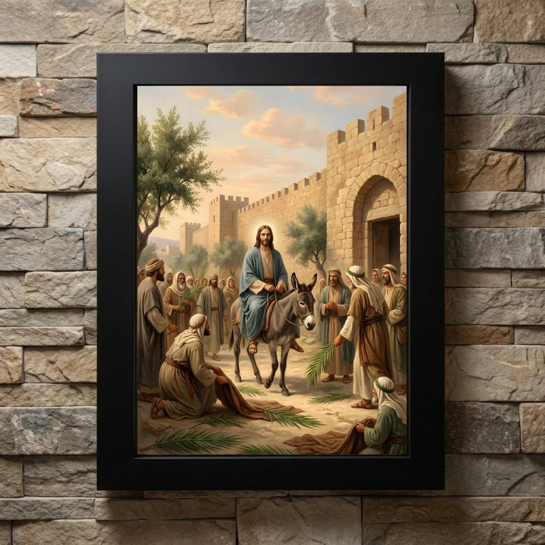 Holy Week Printable Wall Art Set of 16, Passion of Christ, Christian Gallery Wall Decor, From Palm Sunday to Easter Morning Devotional image 3